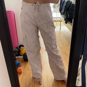 Beige wide leg baggy pants